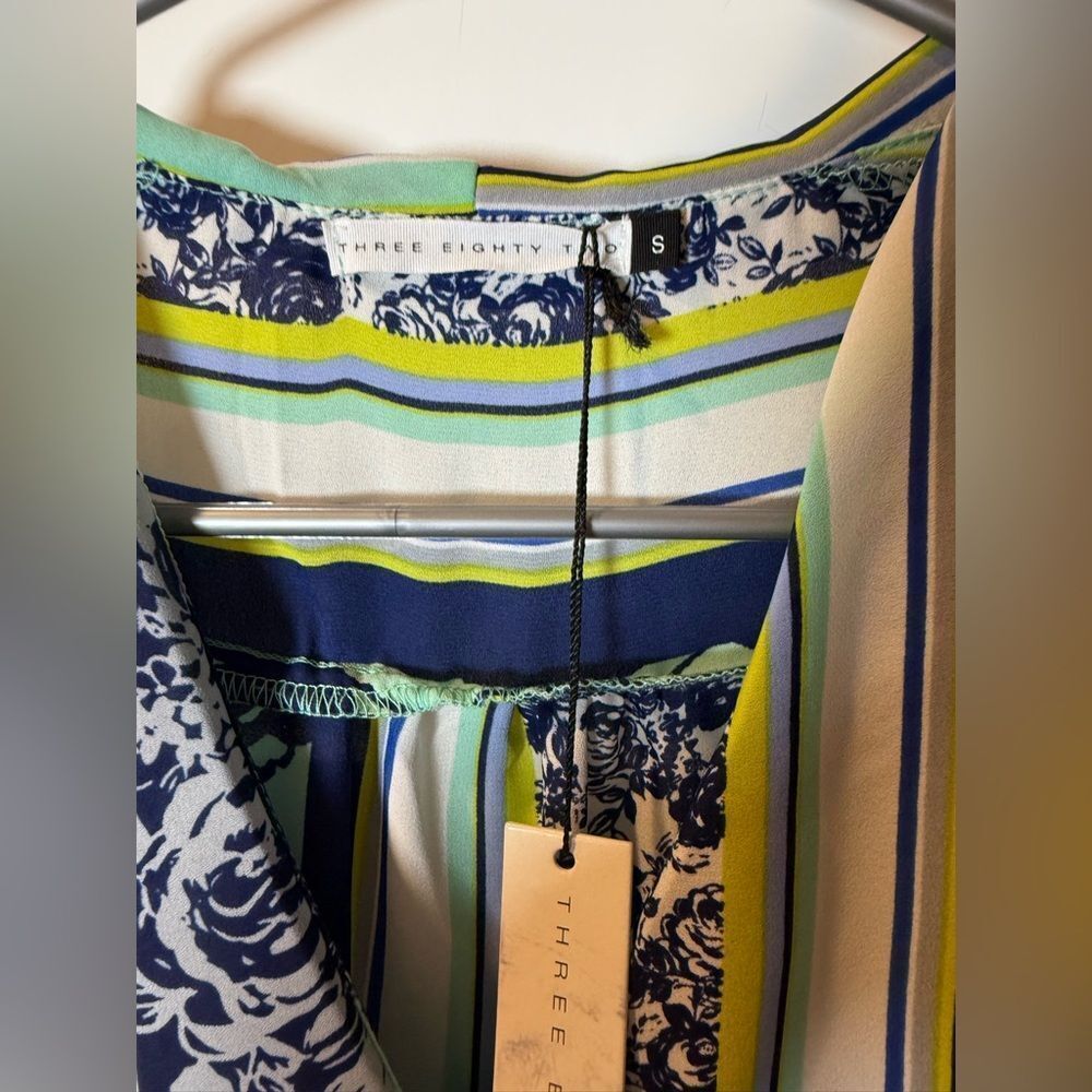 New Three Eighty Two Striped Floral Sleeveless Top - Picture 2 of 6